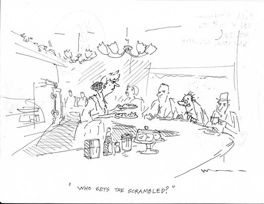 Who Gets the Scrambled? Cartoon Archival Print
