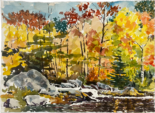 Fall Trees and Stream